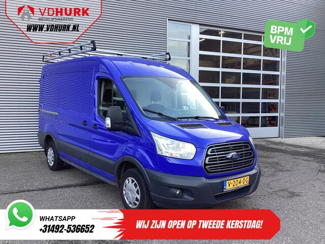 Ford TRANSIT 2.0 TDCI 130 pk L2H2 Trend NL Auto/ 2xSchuifdeur/ Imperaal + Ladder/ Inrichting/ Cruise/ Camera/ Trekhaak/ PDC/ Airco