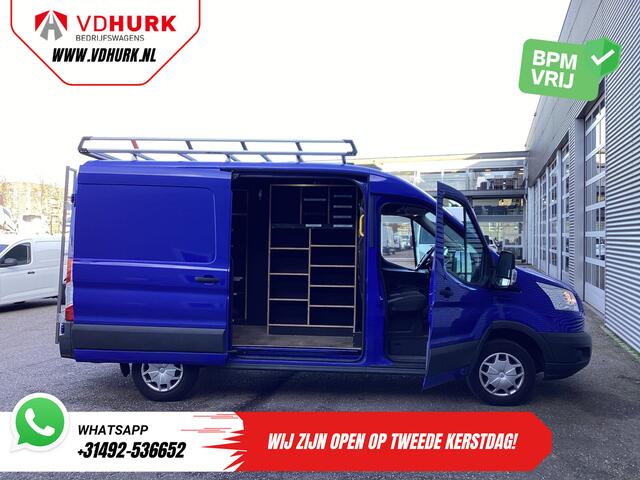 Ford TRANSIT 2.0 TDCI 130 pk L2H2 Trend NL Auto/ 2xSchuifdeur/ Imperaal + Ladder/ Inrichting/ Cruise/ Camera/ Trekhaak/ PDC/ Airco