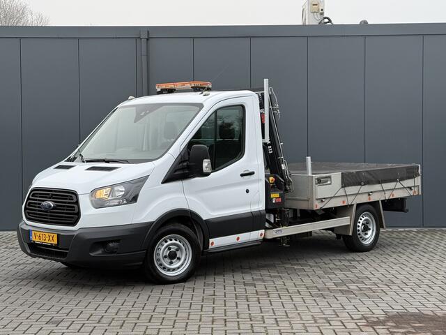 Ford TRANSIT 2.0 TDCI EURO 6 / PICK UP / HIAB KRAAN T-CLX 013 / 2.7 TONS TREKHAAK / 34.988 KM! / 1e EIG. / 3-ZITS / AIRCO / ZEER NETJES