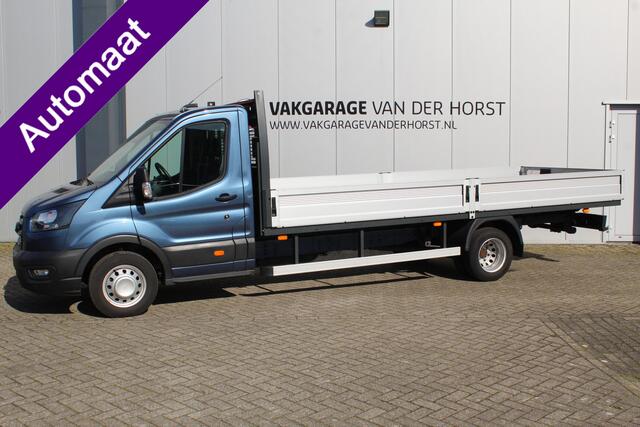Ford TRANSIT 350 2.0-165pk TDCI L5H1 Trend RWD Chassis enkele cabine met open laadbak AUTOMAAT ! Unieke bedrijfswagen ! Slechts 12.700km ! Airco, stoel-, spiegel- en voorraamverw., metallic lak, adapt. cruise cntrl, dodehoek assistent, camera, parkeersensoren voor, tr