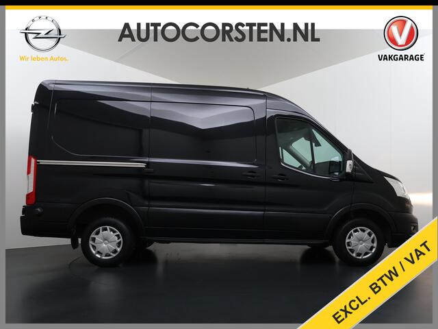 Ford TRANSIT 310 2.0 TDCI L2H2 3-Persoons Camera Airco Stoelverwarming Elek.Stoel Cruise Control Pdc Lane Assist Trend Betonplex Vloer Wandbetimmering Schuifdeur Voorruitverwarming 1e Eigenaar Origineel Nederlandse Bus
