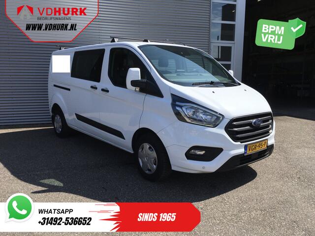 Ford TRANSIT CUSTOM 2.0 TDCI L2 Trend DC Dubbel Cabine BPM VRIJ! Stoelverw./ Carplay/ 2.7t Trekverm./ Navi/ PDC/ Cruise
