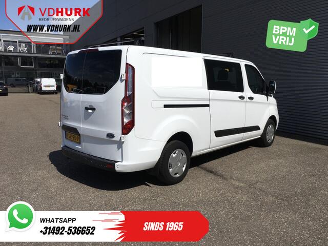 Ford TRANSIT CUSTOM 2.0 TDCI L2 Trend DC Dubbel Cabine BPM VRIJ! Stoelverw./ Carplay/ 2.7t Trekverm./ Navi/ PDC/ Cruise