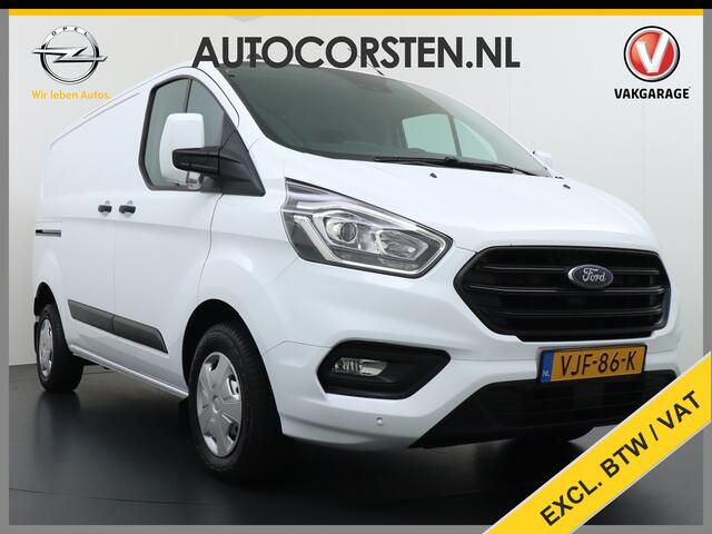 Ford TRANSIT CUSTOM 280 2.0TDCI 130PK L1H1 3-Persoons Apple Carplay Android Auto Airco Trekhaak Camera Cruise Control Pdc Voorruitverwarming Trend Regen-Lichtsensor Betonplex Vloer Wandbetimmering Schuifdeur Euro 6 385NM Koppel Zeer Compleet!