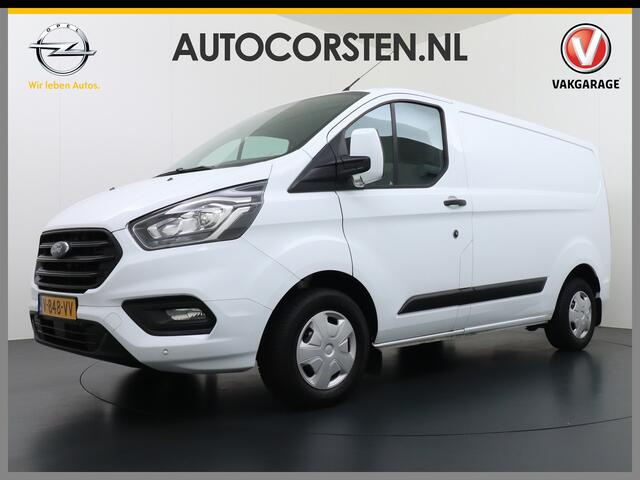 Ford TRANSIT CUSTOM 280 2.0TDCI 3-Persoons Airco Pdc-v+a Trekhaak Cruise Control Voorruitverwarming Trend Regen-Lichtsensor Betonplex Vloer Kastinrichting/Wandbetimmering Schuifdeur Euro 6 360NM Koppel 2.350Kg trekvermogen Zeer Compleet!