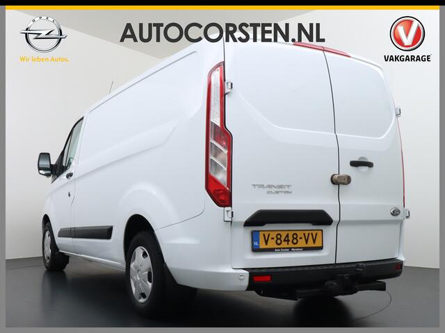Ford TRANSIT CUSTOM 280 2.0TDCI 3-Persoons Airco Pdc-v+a Trekhaak Cruise Control Voorruitverwarming Trend Regen-Lichtsensor Betonplex Vloer Kastinrichting/Wandbetimmering Schuifdeur Euro 6 360NM Koppel 2.350Kg trekvermogen Zeer Compleet!