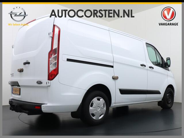 Ford TRANSIT CUSTOM 280 2.0TDCI 3-Persoons Airco Pdc-v+a Trekhaak Cruise Control Voorruitverwarming Trend Regen-Lichtsensor Betonplex Vloer Kastinrichting/Wandbetimmering Schuifdeur Euro 6 360NM Koppel 2.350Kg trekvermogen Zeer Compleet!