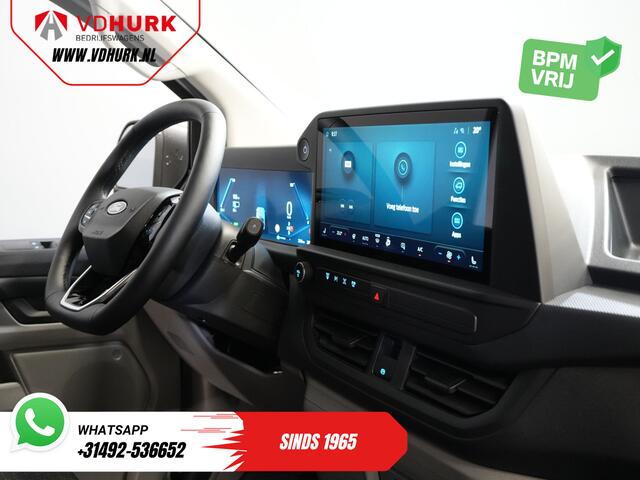 Ford TRANSIT CUSTOM E-Transit 320 L2 65 kWh 330 km WLTP 2.3t Trekverm./ Snellader/ LED/ Standkachel/ Stoelverw./ Stuur.Verw./ Voorruit.Verw./ Carplay/ Camera/ Climate/ PDC/ Cruise