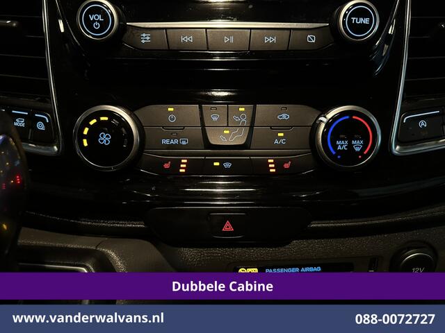 Ford TRANSIT CUSTOM 2.0 TDCI 170pk Automaat L2H1 Dubbele cabine Limited Euro6 Airco | 2x Zijdeur | Navigatie | Xenon Camera, Cruiscontrol, 5-zits, LED, LM Velgen, Trekhaak, Sidebars, Stoelverwarming, Verwarmde voorruit, Parkeersensoren