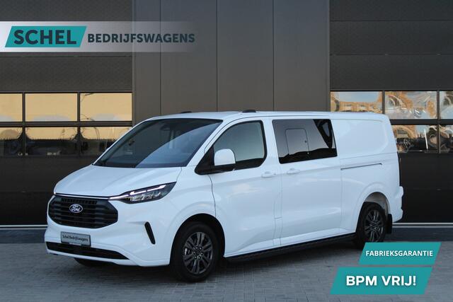 Ford TRANSIT CUSTOM 320 2.0 TDCI L2H1 Limited DC 170pk - 5 Zits - Adaptive Cruise - Navi - 2x Schuifdeur - Verwarmd stuur - 70l tank - 17" LM velgen - Rijklaar