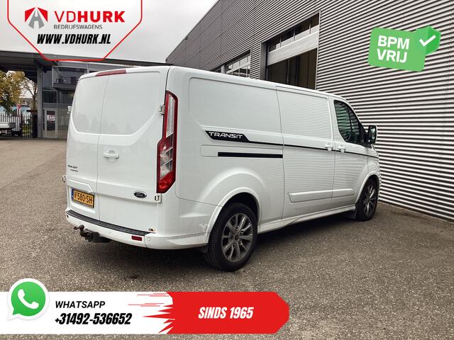 Ford TRANSIT CUSTOM 2.0 TDCI 170 pk Aut. L2 Sport BPM VRIJ! Bi-Xenon/ Leder/ D.B. Riem VV./ Elek.stoel/ Stoelverw./ Carplay/ Camera/ PDC/ LMV/ Cruise/ Trekhaak/ Airco