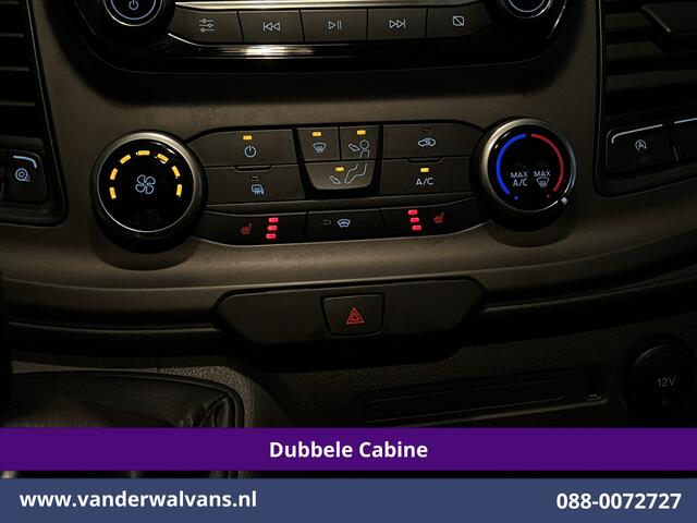 Ford TRANSIT CUSTOM 2.0 TDCI 130pk L2H1 Dubbele Cabine Euro6 Airco | 5-Zits | Camera | 2x zijdeur | Apple Carplay Cruisecontrol, LED, LM velgen, Stoelverwarming, Verwarmde voorruit, Parkeersensoren, Sidebars