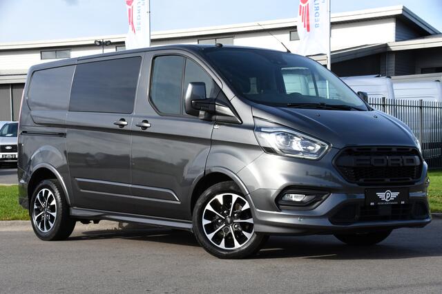 Ford TRANSIT CUSTOM 2.0 TDCI L1H1 Sport DC Camera, Cruise, Carplay, 170pk, Automaat, Leder, Trekhaak, Stoelverwarming, NAVI, Uniek!