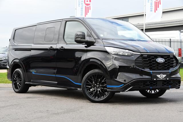 Ford TRANSIT CUSTOM 320 2.0 TDCI L2H1 Sport DC Black Edition Virtual, Adaptieve Cruise, Carplay, LED, 2 x Schuifdeur, 170pk, Stoelverwarming, Sensoren, BOM VOL!