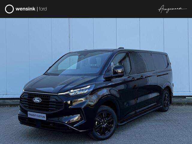 Ford TRANSIT CUSTOM 320 2.5 PHEV L2H1 Black Platinum DUBBEL CABINE 2250 KG AHW | 1100 KG Laadvermogen | Lederen Bekleding | Stoel-Stoel | Privacy Glass |