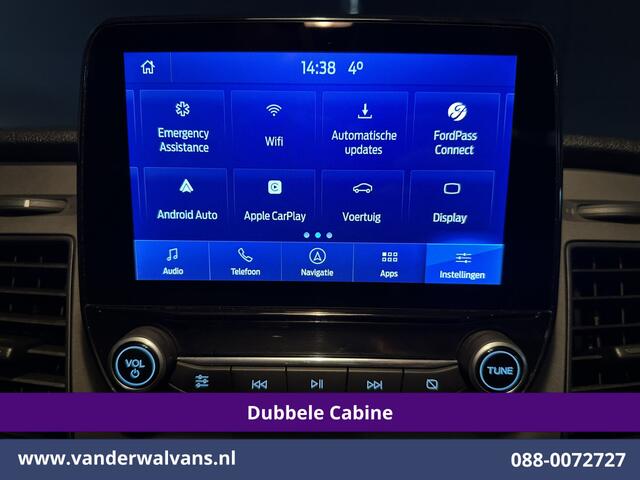 Ford TRANSIT CUSTOM 2.0 TDCI 131pk L2H1 Dubbele Cabine Euro6 Airco | 6-Zits | Navigatie | LED | Apple Carplay | Cruisecontrol Android Auto, Parkeersensoren, Stoelverwarming, Verwarmde voorruit, 2800kg trekvermogen