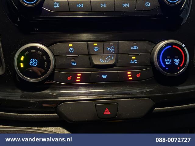 Ford TRANSIT CUSTOM 2.0 TDCI 131pk L2H1 Euro6 Airco | Imperiaal | Camera | Navigatie | 2800kg Trekhaak | LED Apple Carplay, Cruisecontrol, Stoelverwarming, Verwarmde voorruit, Leder, LM velgen, Parkeersensoren, Bijrijdersbank