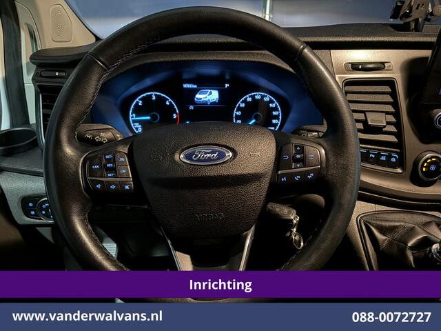 Ford TRANSIT CUSTOM 2.0 TDCI 130pk L2H1 Inrichting Euro6 Airco | Camera | LED | Cruisecontrol | Verwarmde voorruit Parkeersensoren, 2800kg trekvermogen, Bijrijdersbank