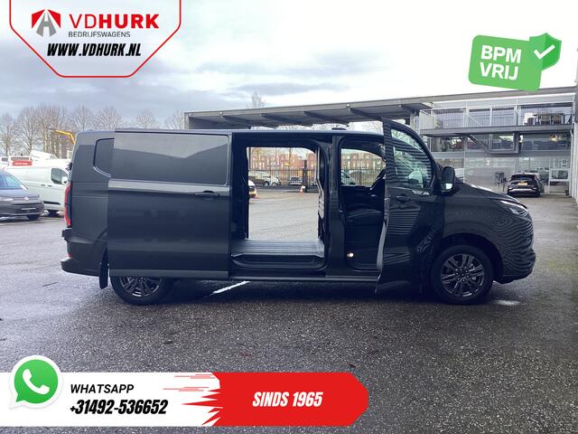 Ford TRANSIT CUSTOM E-Transit 340 71 kWh 218 pk 340 km WLTP L2 Limited 2x Elek.Schuif/ 2.3t Trekverm./ Snellader/ Matrix LED/ B&O/ Adapt.Cruise/ Standkachel/ Carplay/ 360 Camera