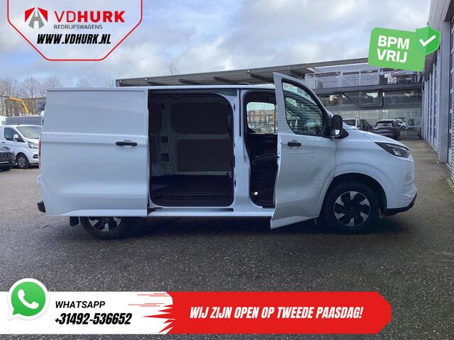 Ford TRANSIT CUSTOM E-Transit Trend 65 kWh 330 km WLTP Garantie t/m 2029/ LED/ Standkachel/ Snellader/ 2.3t Trekverm./ Stuurverw./ Stoelverw./ Carplay/ Camera/ PDC/ Cruise