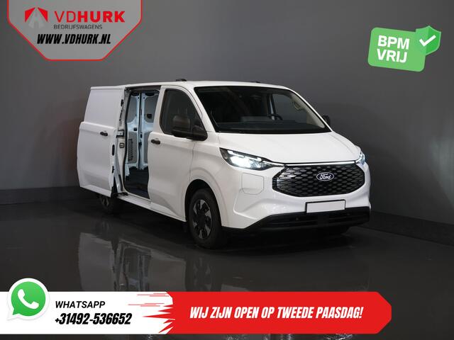 Ford TRANSIT CUSTOM E-Transit Trend 65 kWh 330 km WLTP Garantie t/m 2029/ LED/ Standkachel/ Snellader/ 2.3t Trekverm./ Stuurverw./ Stoelverw./ Carplay/ Camera/ PDC/ Cruise