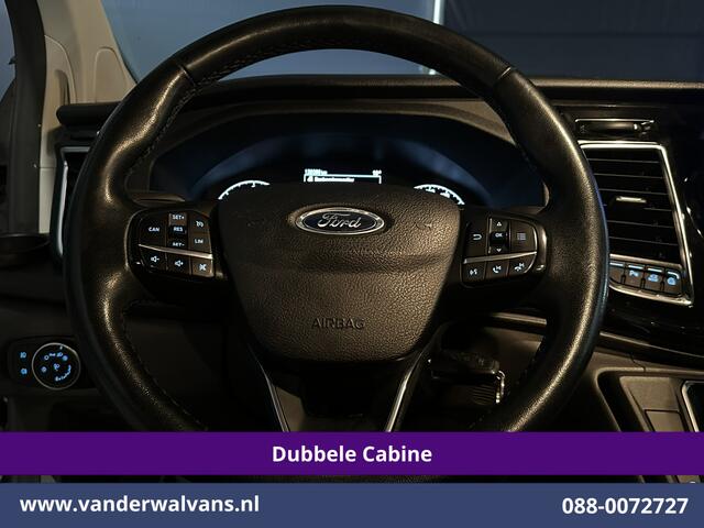Ford TRANSIT CUSTOM 2.0 TDCI 131pk Automaat L2H1 Dubbele Cabine Euro6 Airco | 2x zijdeur | 5-Zits | Camera | Apple Carplay | LED Android Auto, Cruisecontrol, Trekhaak, Parkeersensoren, LM velgen, Leder, Stoelverwarming, Verwarmde voorruit, Sidebars, Dakdragers, Elektrisch ve