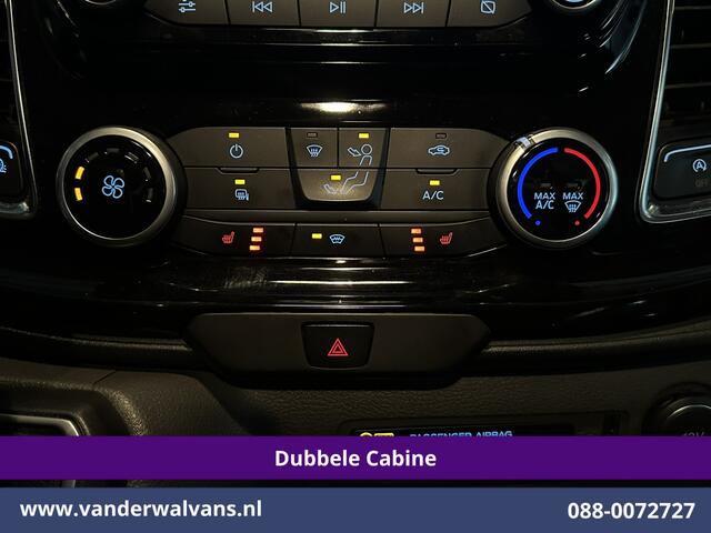 Ford TRANSIT CUSTOM 2.0 TDCI 131pk Automaat L2H1 Dubbele Cabine Euro6 Airco | 2x zijdeur | 5-Zits | Camera | Apple Carplay | LED Android Auto, Cruisecontrol, Trekhaak, Parkeersensoren, LM velgen, Leder, Stoelverwarming, Verwarmde voorruit, Sidebars, Dakdragers, Elektrisch ve