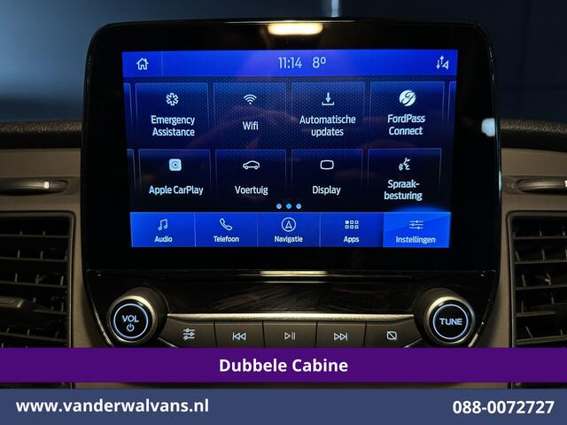 Ford TRANSIT CUSTOM 2.0 TDCI 130pk L2H1 Dubbele Cabine Euro6 Airco | 6-Zits | Camera | Navigatie | Apple Carplay | LED Android Auto, Cruisecontrol, Stoelverwarming, Verwarmde voorruit, Parkeersensoren