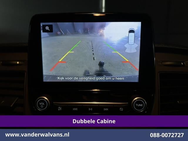 Ford TRANSIT CUSTOM 2.0 TDCI 131pk L2H1 Dubbele Cabine Euro6 Airco | 6-zits | Camera | LED | 2800kg Trekhaak | LM Velgen | Cruisecontrol, Android Auto, Verwarmde Voorruit, Parkeersensoren, Bijrijdersbank