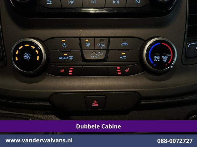Ford TRANSIT CUSTOM 2.0 TDCI 131pk L2H1 Dubbele Cabine Euro6 Airco | 5-Zits | Navigatie | Cruisecontrol | LED | 2800kg Trekhaak Stoelverwarming, Parkeersensoren, Achterklep