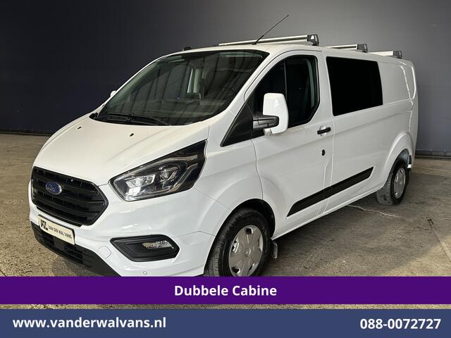 Ford TRANSIT CUSTOM 2.0 TDCI 131pk L2H1 Dubbele Cabine Euro6 Airco | 5-Zits | Navigatie | Cruisecontrol | LED | 2800kg Trekhaak Stoelverwarming, Parkeersensoren, Achterklep