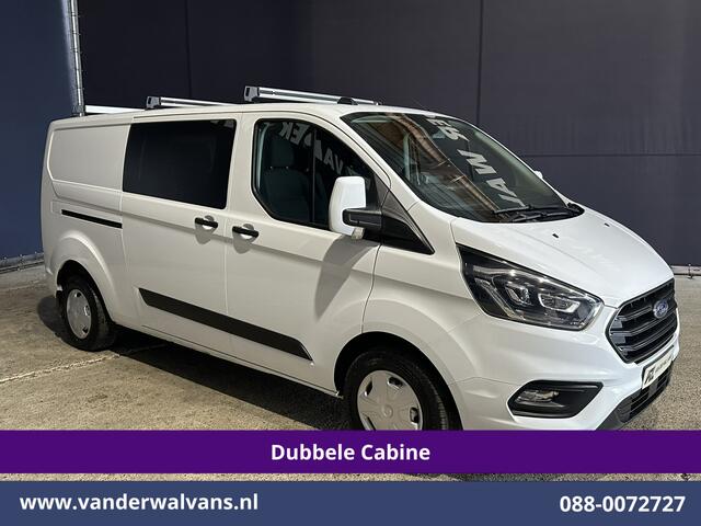 Ford TRANSIT CUSTOM 2.0 TDCI 131pk L2H1 Dubbele Cabine Euro6 Airco | 5-Zits | Navigatie | Cruisecontrol | LED | 2800kg Trekhaak Stoelverwarming, Parkeersensoren, Achterklep