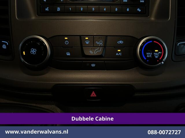 Ford TRANSIT CUSTOM 2.0 TDCI 131pk L2H1 Dubbele Cabine Euro6 Airco | 6-Zits | Cruisecontrol | 2550kg Trekhaak Verwarmde voorruit, Parkeersensoren