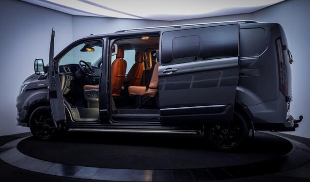 Ford TRANSIT CUSTOM 2.0 TDCI 170Pk AUT. SPORT LIMITED DC XENON | LEDER | CAMERA | ACC | STUUR+STOELVERW | BLINDSPOT | CARPLAY | TREKHAAK | 2X SCHUIFDEUR | ELEK STOEL | LMV