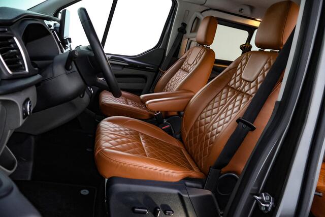Ford TRANSIT CUSTOM 2.0 TDCI 170Pk AUT. SPORT LIMITED DC XENON | LEDER | CAMERA | ACC | STUUR+STOELVERW | BLINDSPOT | CARPLAY | TREKHAAK | 2X SCHUIFDEUR | ELEK STOEL | LMV