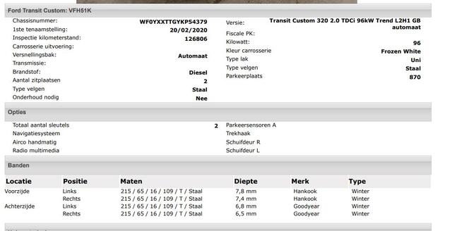Ford TRANSIT CUSTOM 320 2.0 TDCI Automaat 131PK L2H1 / 2x Schuifdeur / Trekhaak / Pdc.+Camera / Safety & Comfort Pack / Navigatie /
