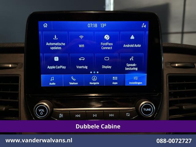 Ford TRANSIT CUSTOM 2.0 TDCI 130pk Automaat L2H1 Dubbele Cabine Inrichting Euro6 Airco | 6-Zits | Camera | Navigatie | LED Apple Carplay, Android Auto, Cruisecontrol, Trekhaak, Stoelverwarming, Verwarmde voorruit, Parkeersensoren, Achterklep