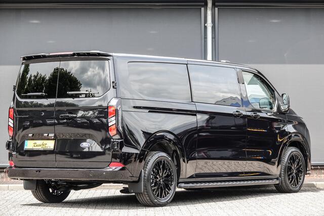 Ford TRANSIT CUSTOM L2H1 Dubbel Cabine 2.5PHEV 233Pk Aut. | Limited | Plug In Hybrid | 360° Camera | 2x Schuifdeur | Spoilerpack | 19'' | Agate Black