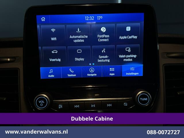 Ford TRANSIT CUSTOM 2.0 TDCI 130pk L2H1 Dubbele Cabine Euro6 Airco | 6-Zits | Camera | Apple Carplay | Xenon | Cruisecontrol Android Auto, 2800kg Trekhaak, Parkeersensoren, Verwarmde voorruit, Stoelverwarming, Achterklep