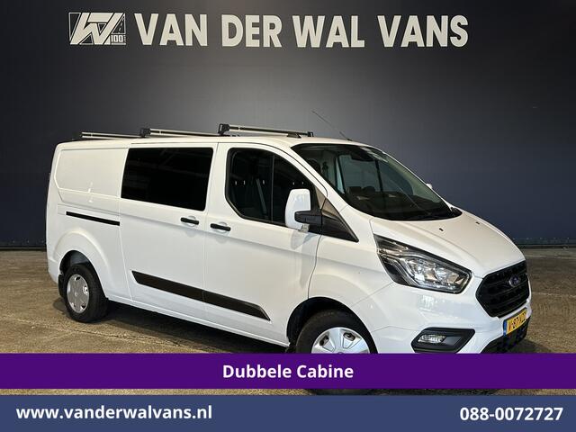 Ford TRANSIT CUSTOM 2.0 TDCI 170pk L2H1 Dubbele Cabine Euro6 ** Rijklaar direct rijden ** Airco | 6-Zits | Camera | Navigatie | LED | Apple Carplay Android Auto, Cruisecontrol, Stoelverwarming, Verwarmde voorruit, Parkeersensoren, 2800kg trekvermogen, Dakdragers