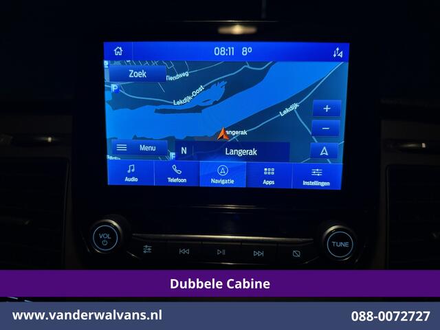 Ford TRANSIT CUSTOM 2.0 TDCI 170pk L2H1 Dubbele Cabine Euro6 ** Rijklaar direct rijden ** Airco | 6-Zits | Camera | Navigatie | LED | Apple Carplay Android Auto, Cruisecontrol, Stoelverwarming, Verwarmde voorruit, Parkeersensoren, 2800kg trekvermogen, Dakdragers