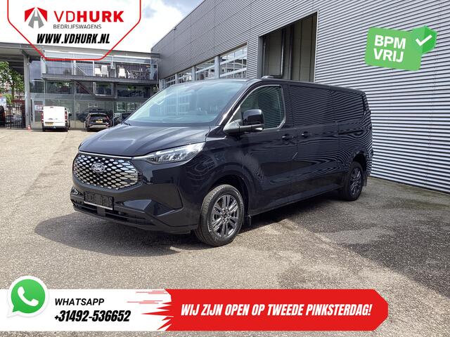 Ford TRANSIT CUSTOM E-Transit 71 kWh 218 pk 340 km WLTP L2 Limited Garantie t/m 2028/ 2x Elek.Schuif/ 2.3t Trekverm./ Snellader/ B&O/ Adapt.Cruise/ Standkachel/ Carplay/ 360 Camera/ Trekhaak