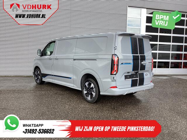 Ford TRANSIT CUSTOM E-Transit Sport L2 330km WLTP LED/ 2x Schuifdeur/ Adapt.Cruise/ Elek.Stoel/ Standkachel/ Stoelverw./ Carplay/ Navi/ Camera/ Climate/ 19" LMV