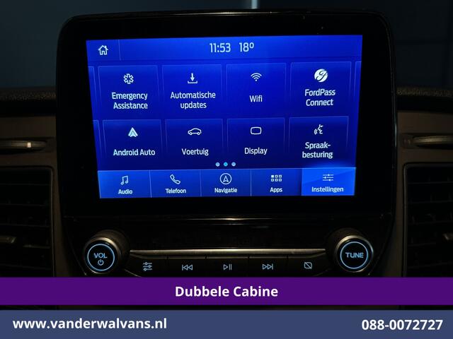 Ford TRANSIT CUSTOM 2.0 TDCI 170pk L2H1 Dubbele Cabine Euro6 Airco | 5-zits | Camera | Xenon | Navigatie | Cruisecontrol Android Auto, Parkeersensoren, Stoelverwarming, Verwarmde Voorruit, 2800kg trekvermogen