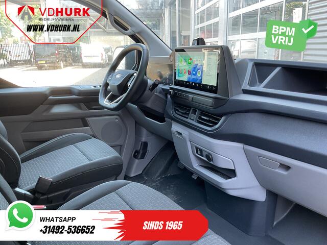 Ford TRANSIT CUSTOM E-Transit L2 71 Kwh 370 km WLTP Garantie t/m 06-'29/ LED/ Snellader/ Standkachel/ Stoelverw./ Stuurverw./ Carplay/ Camera/ PDC/ Climate/ Cruise/ 16"LMV