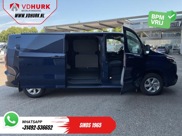 Ford TRANSIT CUSTOM E-Transit L2 71 Kwh 370 km WLTP Garantie t/m 06-'29/ LED/ Snellader/ Standkachel/ Stoelverw./ Stuurverw./ Carplay/ Camera/ PDC/ Climate/ Cruise/ 16"LMV