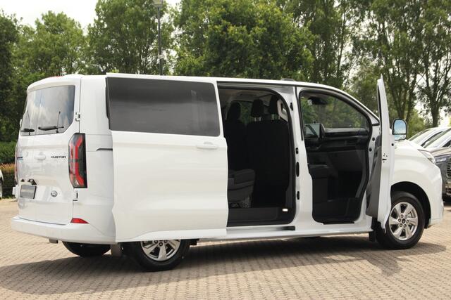 Ford TRANSIT CUSTOM E-Transit 320 L1H1 Kombi | 9 persoons | Limited | 71kWh | 100kW/136pk | Trekgewicht 2300kg | Camera | Carplay/Android | Cruise | Lease 771,- p/m