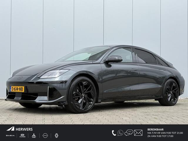 Hyundai IONIQ 6 First Edition AWD 77.4 kWh / SoH 100% / Warmtepomp / V2L / Schuif-kanteldak / 360 Camera / HUD Dsiplay / Automatische Flush handgrepen / Airco / Stoel verwarming / Stuurverwarming / Full Option /