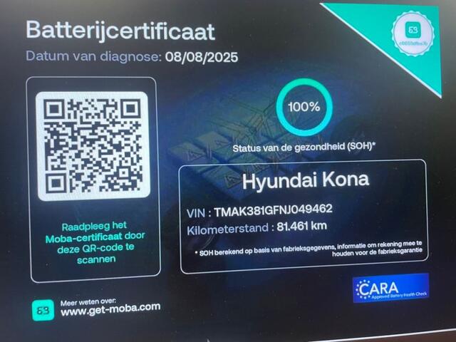 Hyundai Kona Electric Fashion 64 kWh - Carplay, Camera, Cruise, SOH 100%