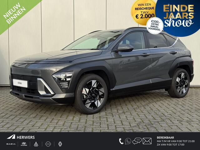 Hyundai Kona 1.6 GDI HEV Premium / Modeljaar 2026 / 3000 Korting / Stoelverkoeling / Stuurverwarming / Stoelverwarming Voor + Achter / Snel Leverbaar! /